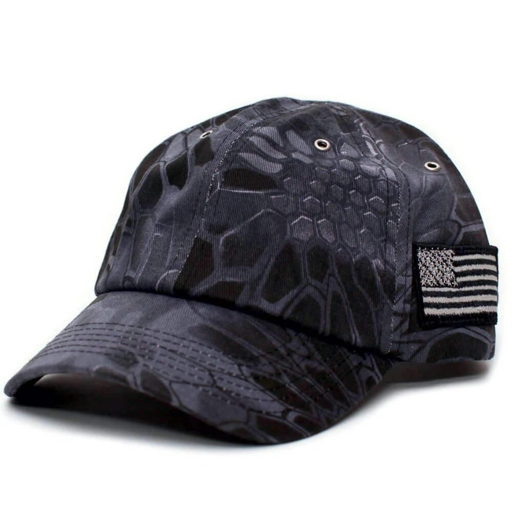 Tactical Camo Hat Embroidered American Flag Unisex Army Cap USA Dark Navy